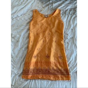 Vintage clementine indian print silky shift dress
